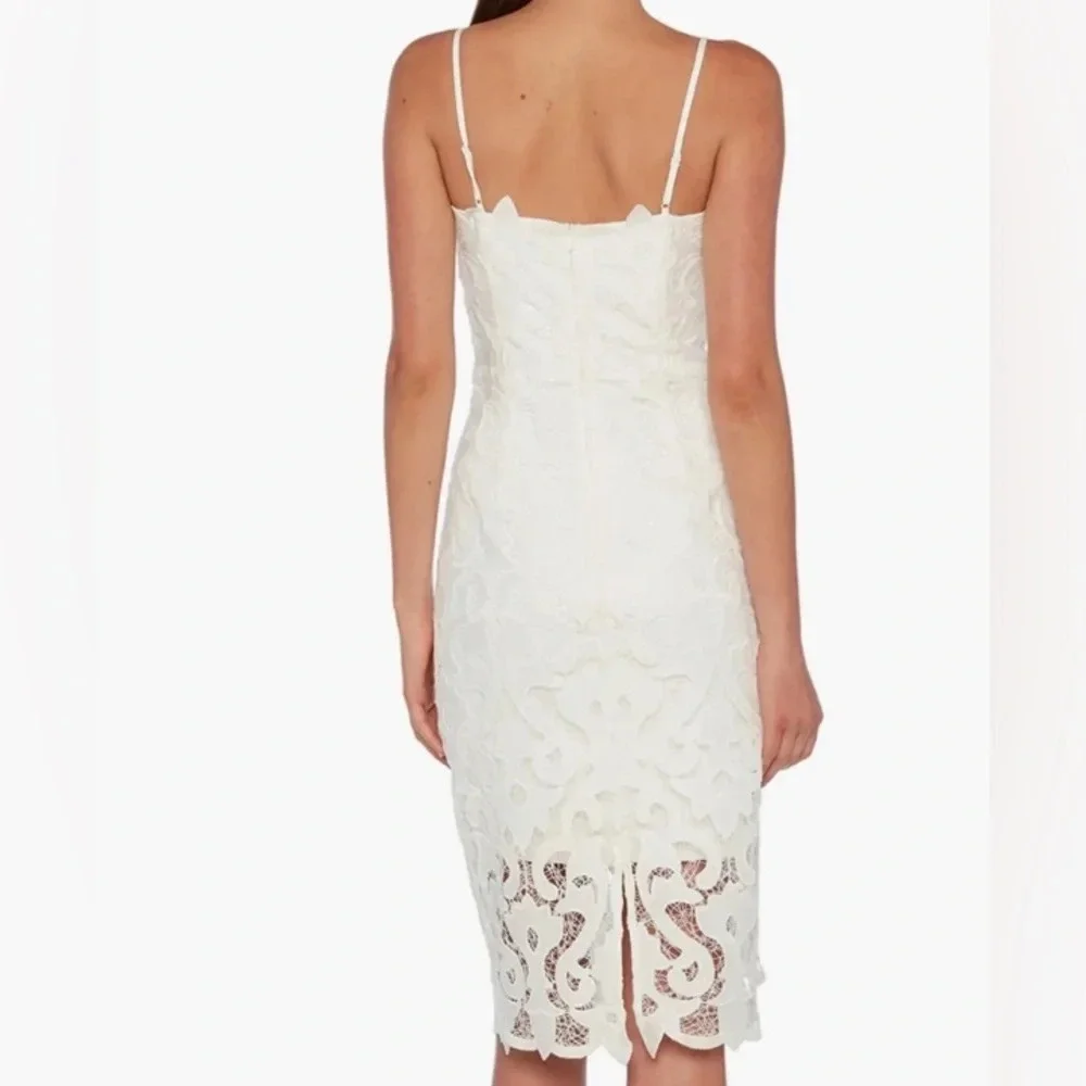 NWT Bardot White Nina Lace Midi Dress 10 - Picture 2 of 6